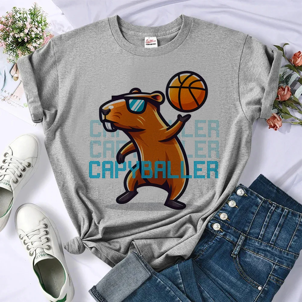 

Capybara top women manga tshirt female y2k 2000s Japanese clothing