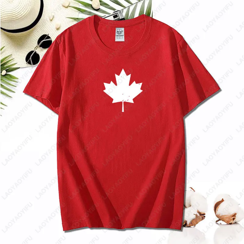 

Canadian Flag Shirt Fashion Vintage Canada T-Shirt Summer O-neck Outdoor Clothing Funny Streetwear Comfort Cotton Unisex Tee Top