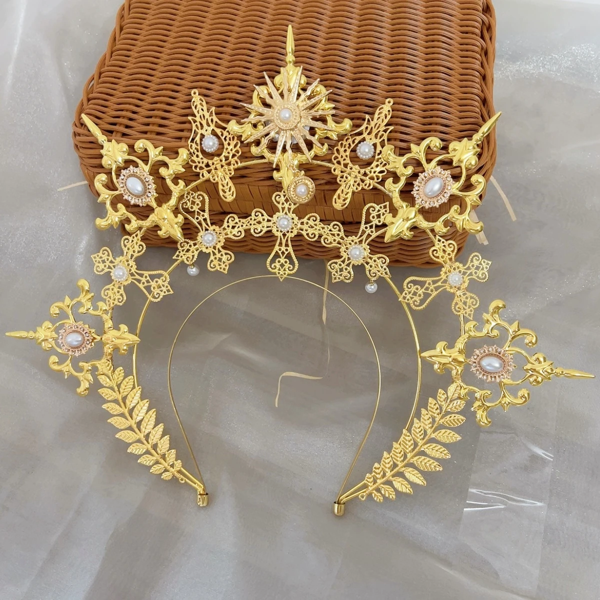 Goddess Halo Spiked Shaped Crown Headpiece Gothic Lotia Women's Party Headwear Accessories image 6