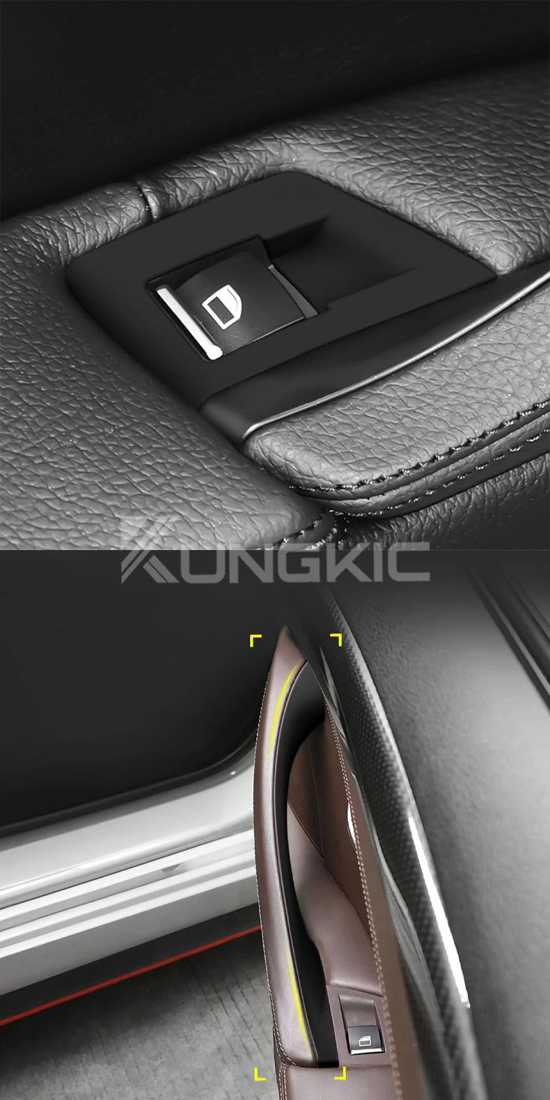 Für BMW 5er F10 F11 520i 520D 523i 525i 528i 530i 2011-17 Auto-Innenraum Türgriffplatte Carbonfaser ABS Dekorative Abdeckung – Detail 8
