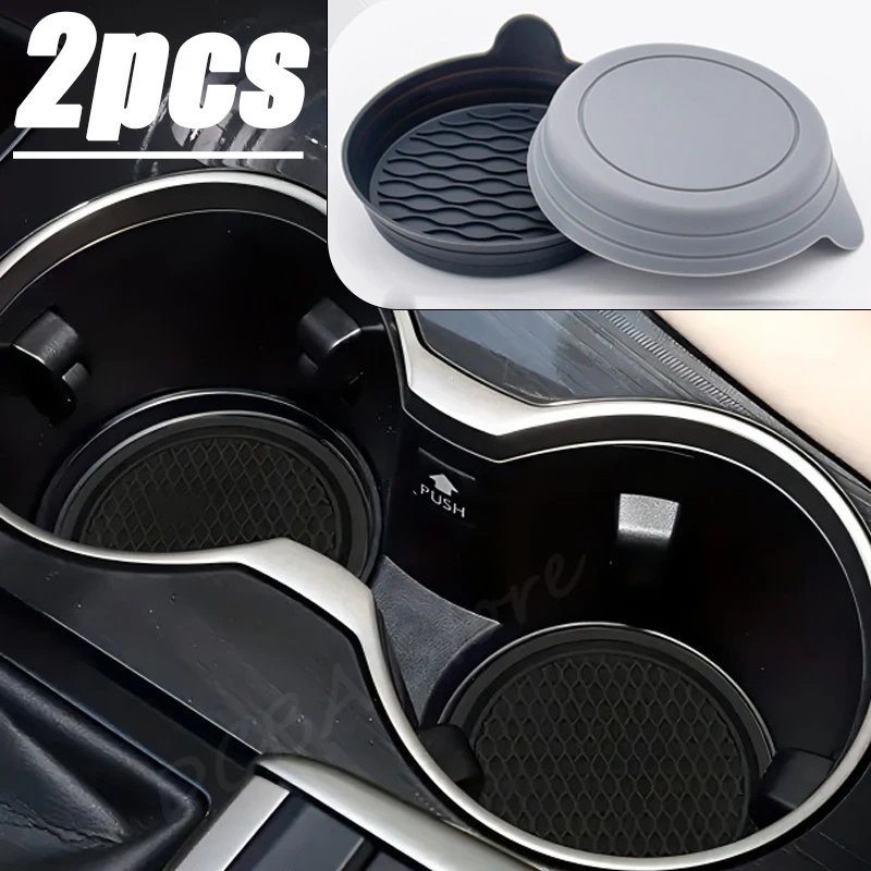 2 Pcs Car Cosater Auto Cup Holder Cushion Anti Slip Insert Pads For Car Interior Decoration Car Styling Accessories