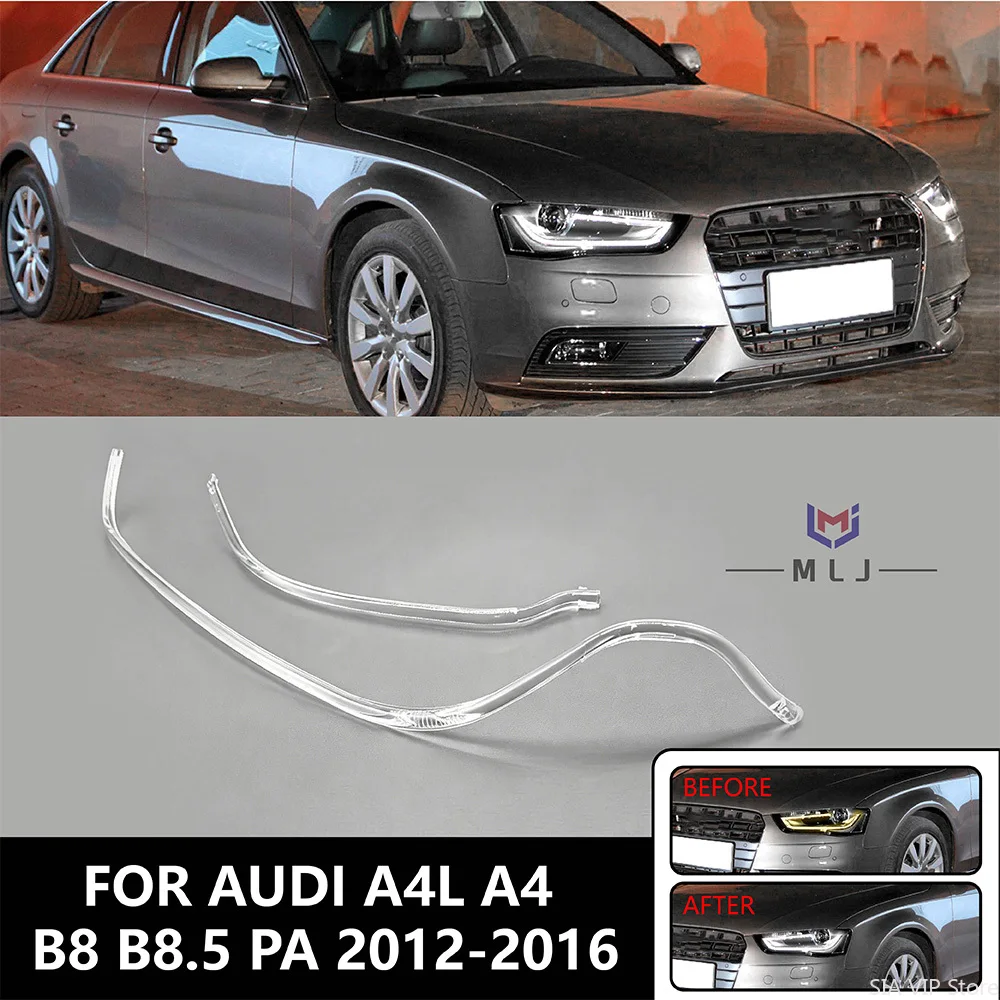 

Для Audi A4L A4 B8 B8.5 PA 2012-2016: Светодиодные ДХО (дневные ходовые огни) с направляющей пластиной, трубчатые ДХО, Ангельские глазки
