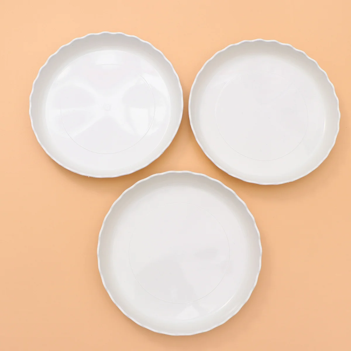 

10pcs Plastic Flower Pot Tray Lotus Leaf Shape Thickened Saucer For Bonsai Succulents Small Plants Garden Indoor Outdoor White
