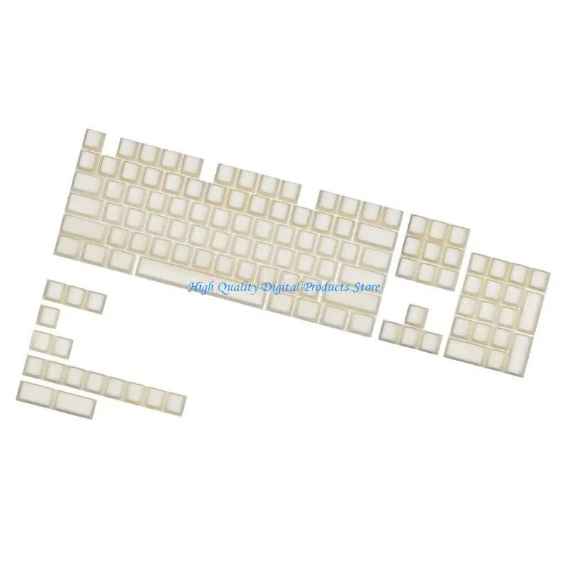 U2JE 120 Semi Transparent ABS Double Shot Keycap Original Profile for Mechanical Keyboards