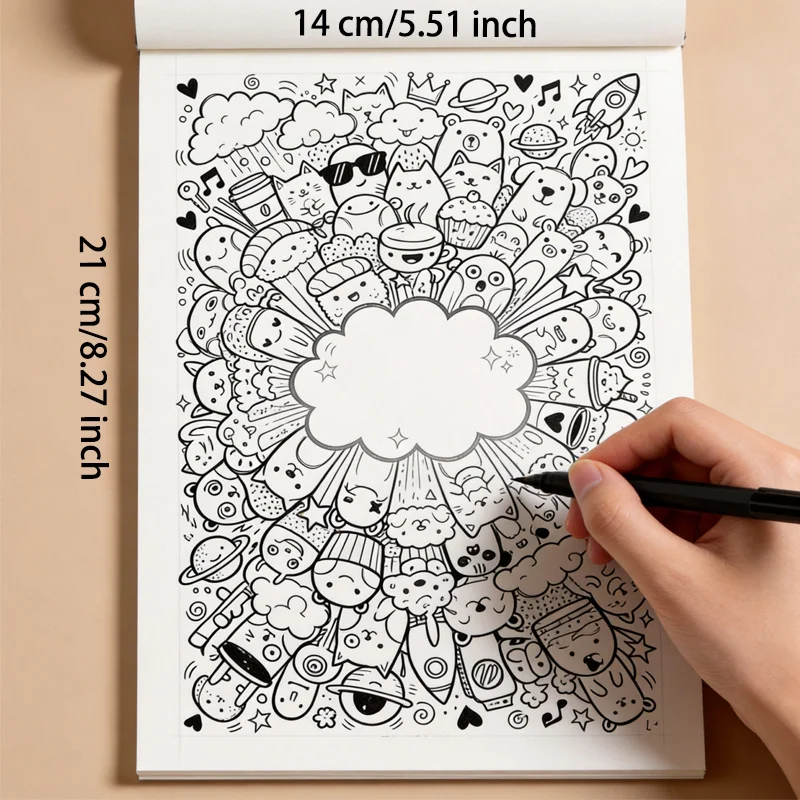 A Coloring Book for Animal Mandalas, A High-definition Hand Drawn Graffiti Book, An Art Copying Album, Page Up and Down, 21x14cm