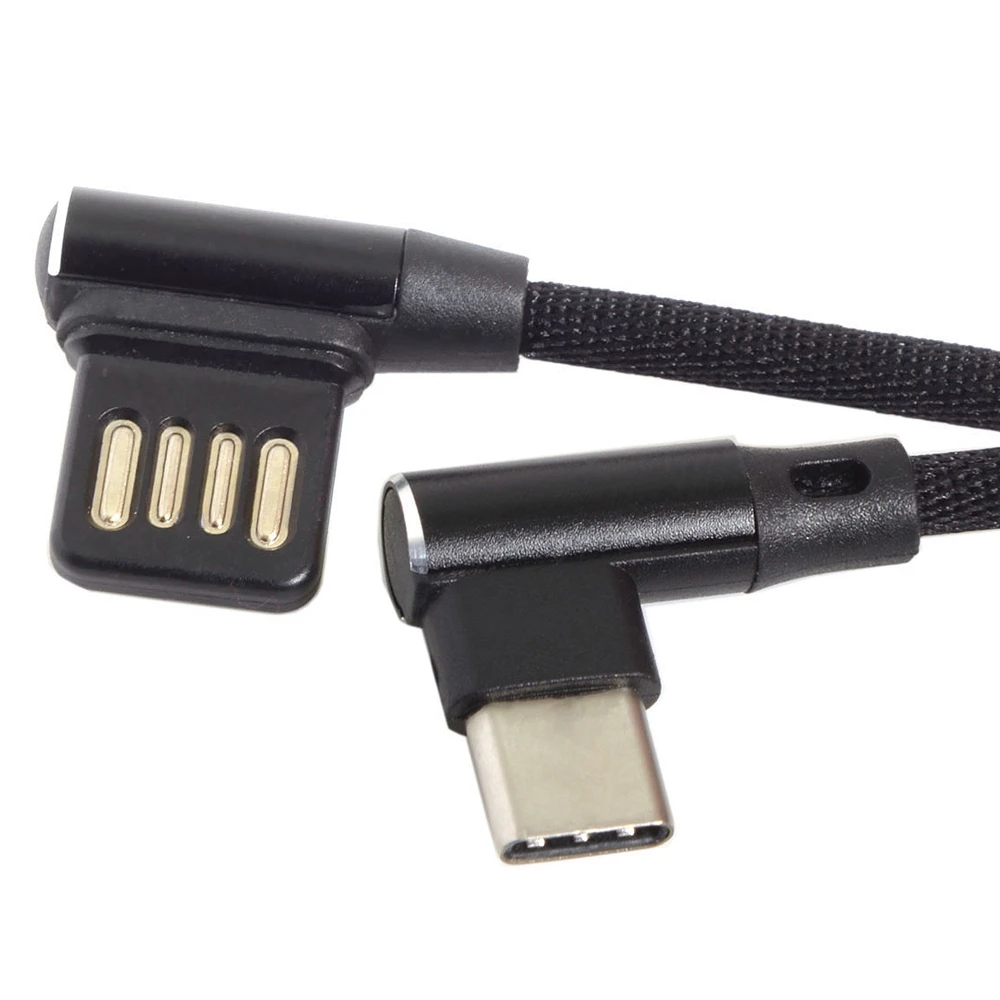 USB-C 3,1 Typ C nach links rechts abgewinkelt 90 Grad USB 2,0 Datenkabel mit Hülle für Tablet & Telefon 15cm