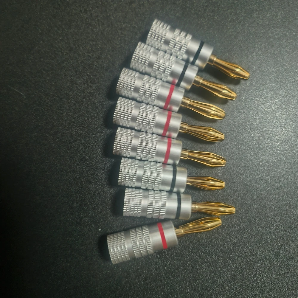 8 Stück 4 mm Lautsprecherkabel-Bananenstecker, korrosionsbeständige, vergoldete Lautsprecher-Bananenstecker, HIFI-Audio-Lautsprecherkabel-Anschlüsse – Detail 1
