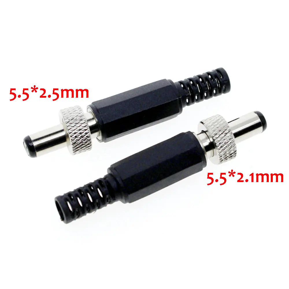 1pcs Fechável 5.5x2.5mm DC Macho Power Plug Tomada Fêmea com Conector de Bloqueio Porca Parafuso