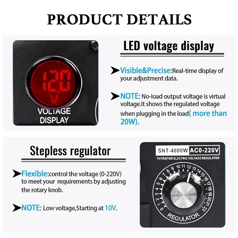 AB15-AC Motor Speed Controller ,Variable Speed Controller Fan Speed Controller, 120V SCR Voltage Regulator US Plug