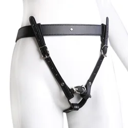 BDSM Chastity Forced Orgasm Adjustable Belt For Vibrator Dildo Leather Bondage Strap-on Harness Sex Toys For Women Couples