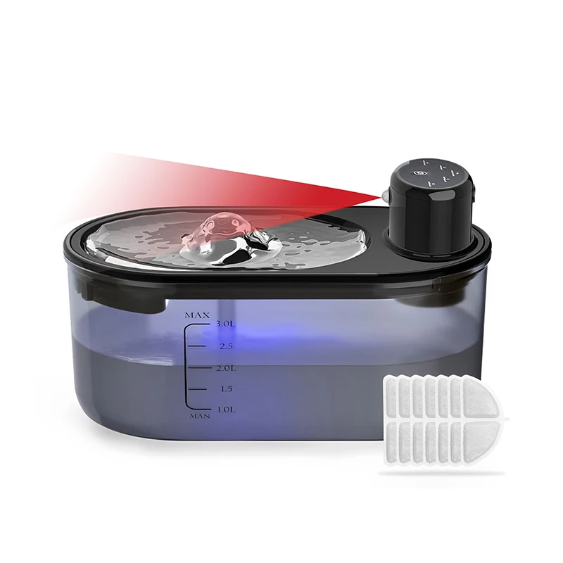 

Высококачественный умный беспроводной фонтанчик для питьевой воды для домашних животных с 7 фильтрами, автоматический диспенсер для воды для домашних животных с датчиком