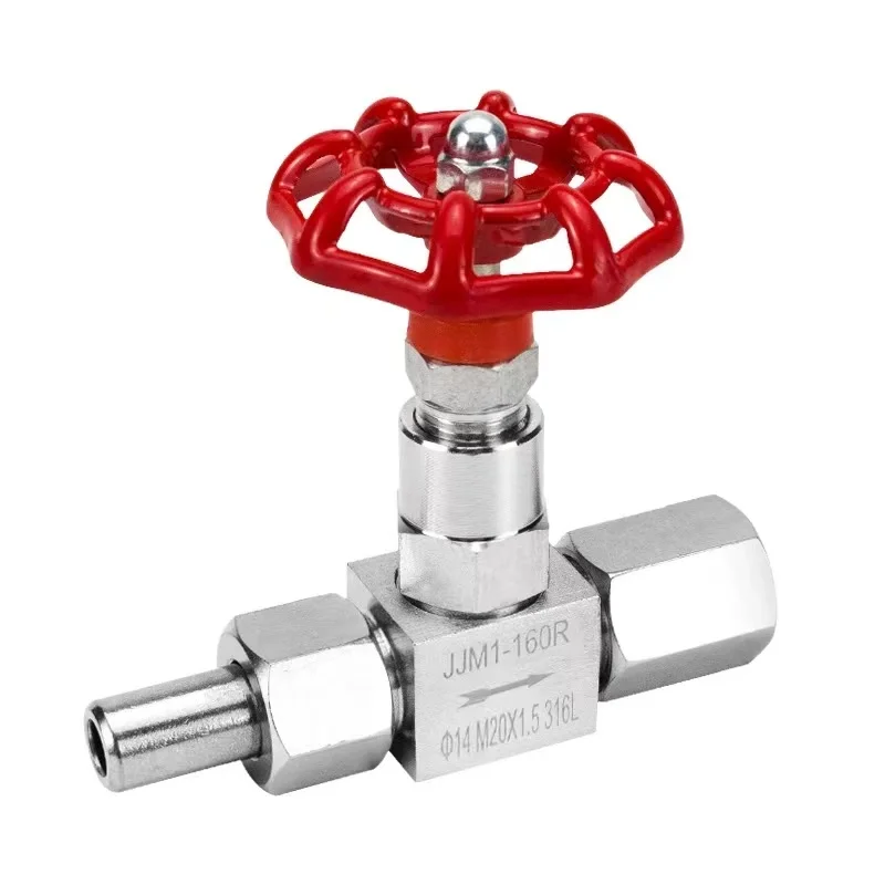 304 الفولاذ المقاوم للصدأ ملحومة إلى صمام إبرة موضوع أنثى متري M20 * 1.5 صمام إيقاف نوع الإبرة الأنثوية #2