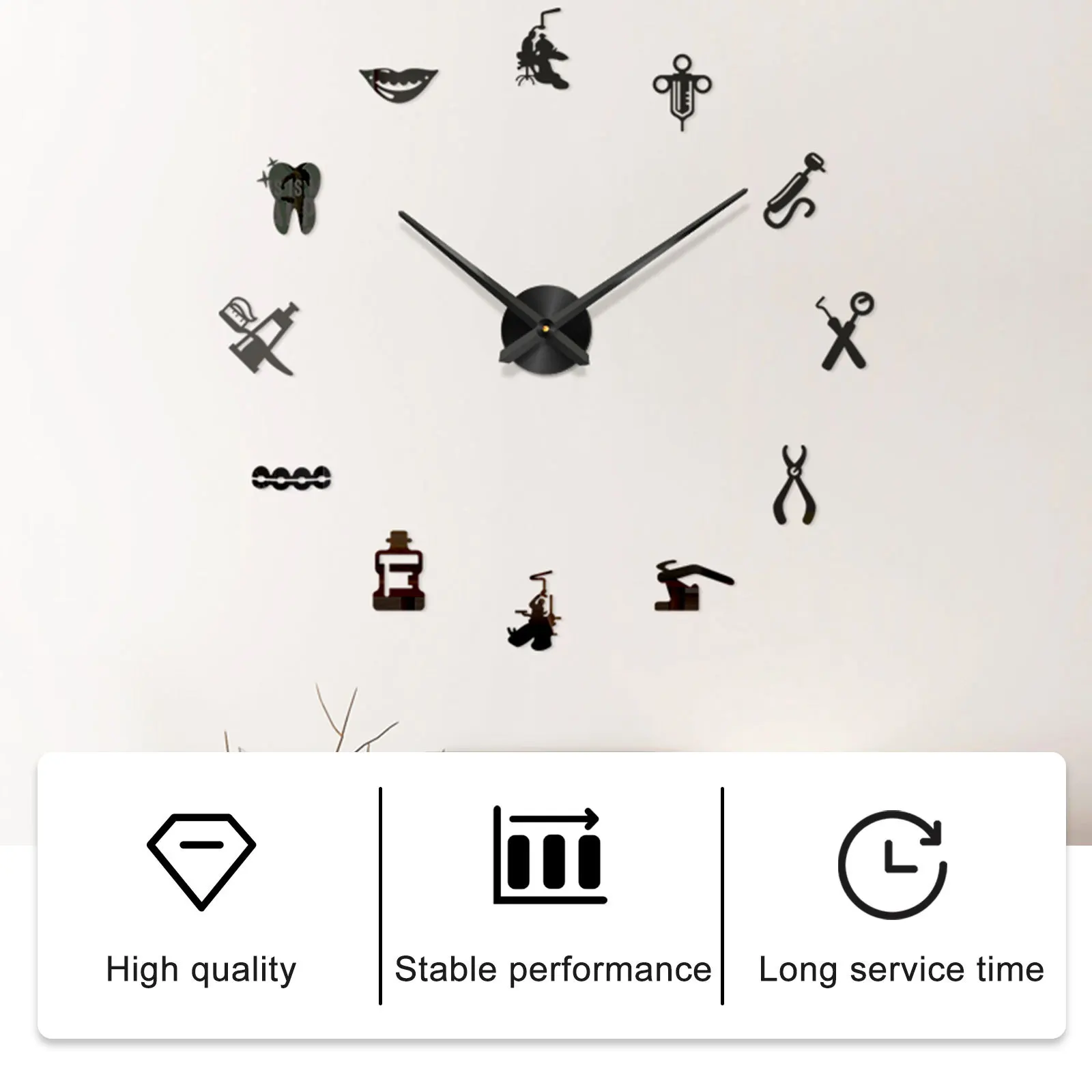 

Acrylic Wall Clock Modern DIY Hanging Decor Simple Fashionable Room Bedroom Kitchen Background