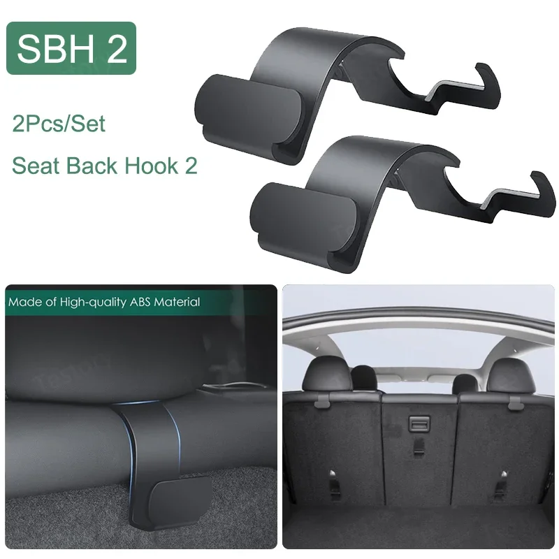 Hook for Tesla Model Y 2021-2024 Accessories Seat Back Clip Rear Trunk Hook Glove Box Organizer Holder for Tesla Model Y 2024