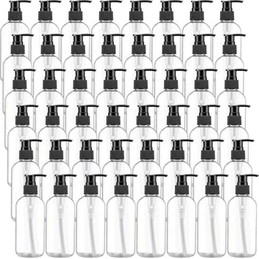 

48 Pcs 8oz Empty Plastic Pump Bottle Dispenser Refillable Clear Travel Container for Shampoo Body Wash Lotion Liquid Hand Soap