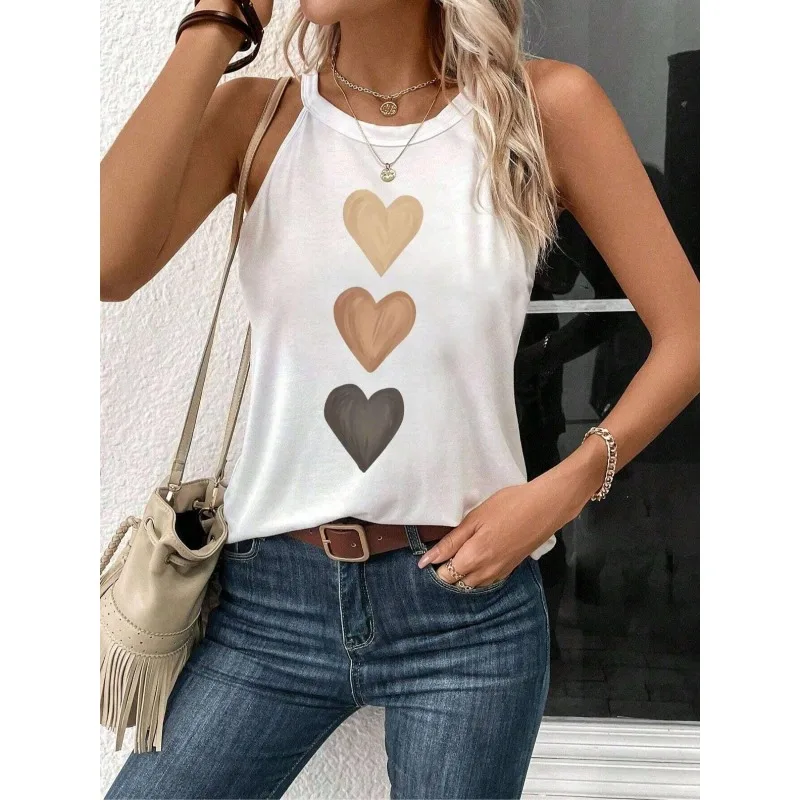 

Плюс размер, новая женская свободная и персонализированная жилетка с принтом, удобная футболка без рукавов