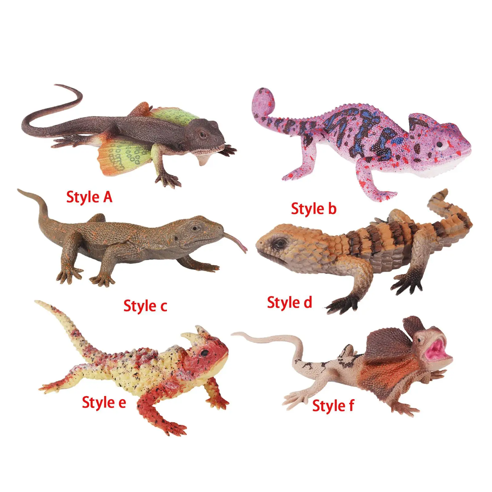 Mini Lizard Figurines Model Party Favor Decor Rubber Lizard Figure for Boys Girls Toddlers Children 3+ Years Old