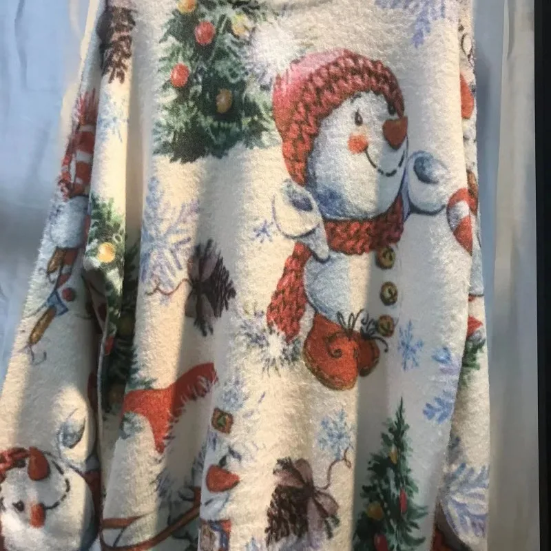 Осень-зима 2025 г., новый стиль, утолщенный свободный норковый бархатный рождественский модный свитер, универсальный пуловер