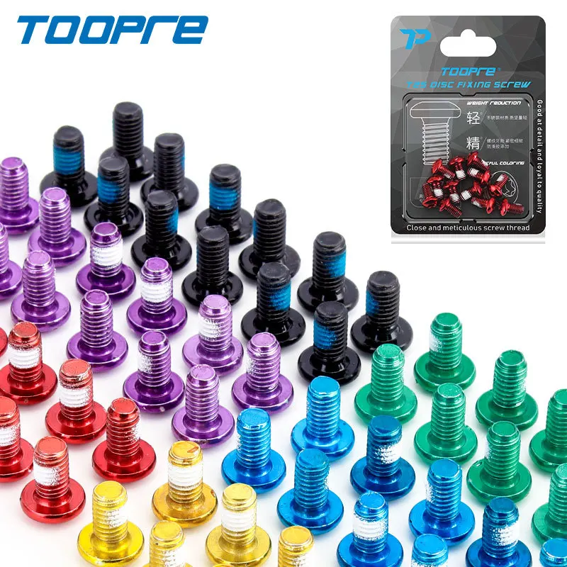 TOOPRE-tornillos de disco de bicicleta de montaña coloridos, tornillos de fijación de disco de freno de disco de flor de ciruelo T25, Color