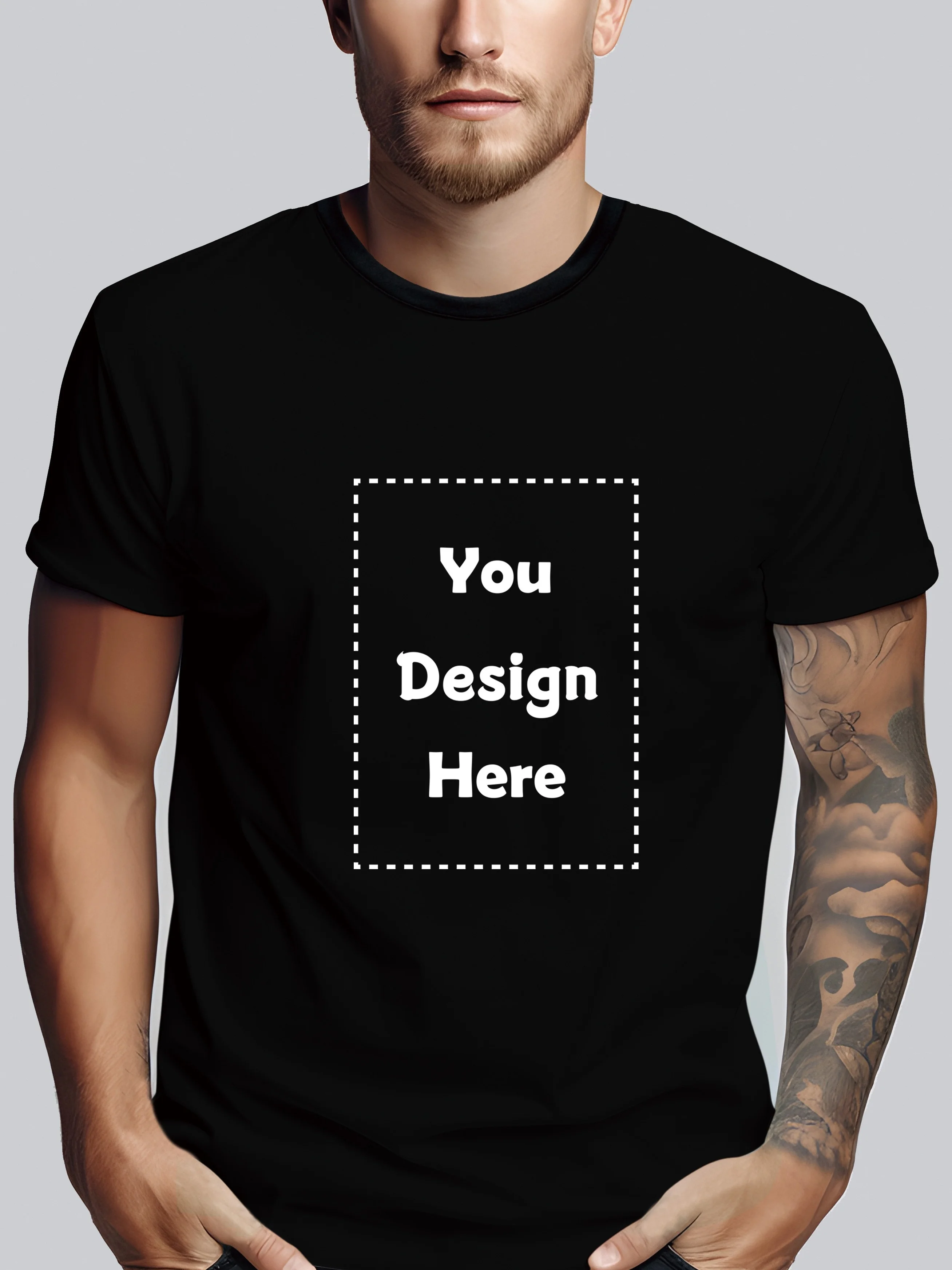 

Customizable Men's 100% cotton T-Shirt -Machine Washable & Dry Cleanable, Custom Design for Casual Outings, Custom T Shirt.