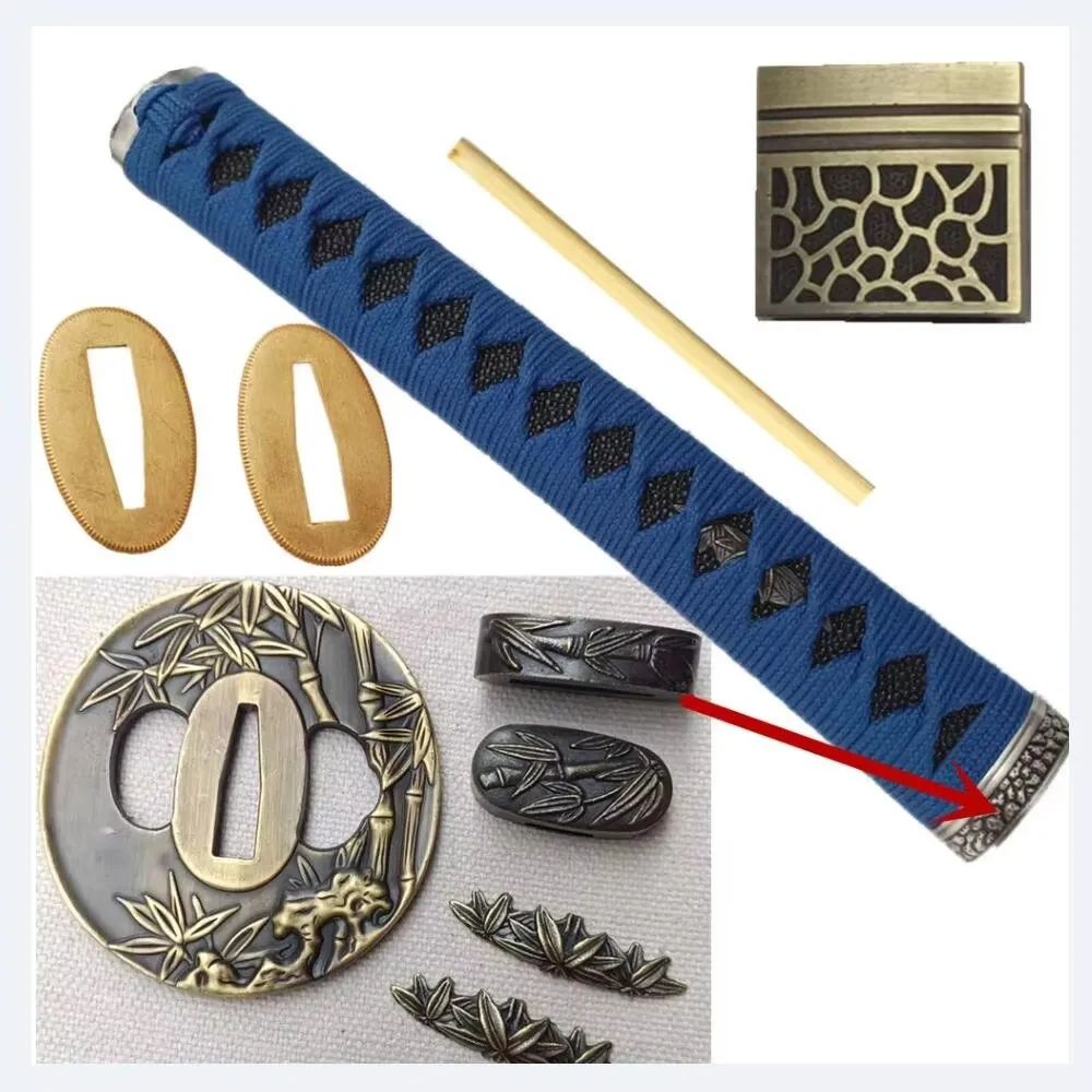 26cm Tsuka Handle Accessory For Japanese Samurai Katana/Sword Set Different Tsuba+Menuki+Fuchi+Kashira+Habaki+Seppa Fittings