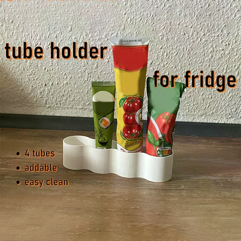 Estante de almacenamiento de tubos para refrigerador, soporte de tubos de plástico para nevera, caja de almacenamiento que ahorra espacio para mostaza, Mayo, pasta de tomate, Etc.