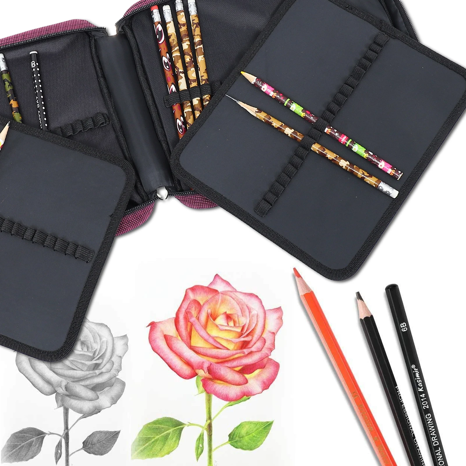 حقيبة تخزين مقلمة ملونة منظم الطالب حقائب قماشية ذات سعة كبيرة