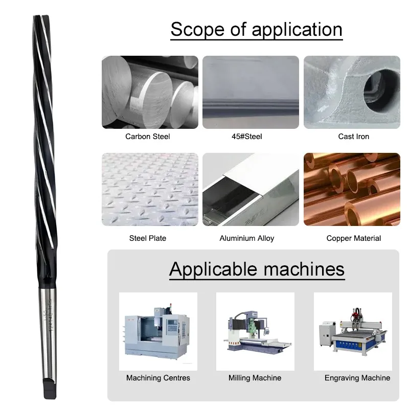 AZZKOR 1:50 Rozwiertak spiralny Rozwiertak ze stali szybkotnącej Rozszerzone rozwiertaki stożkowe 6,0-50,0 mm do wiertarki stołowej CNC