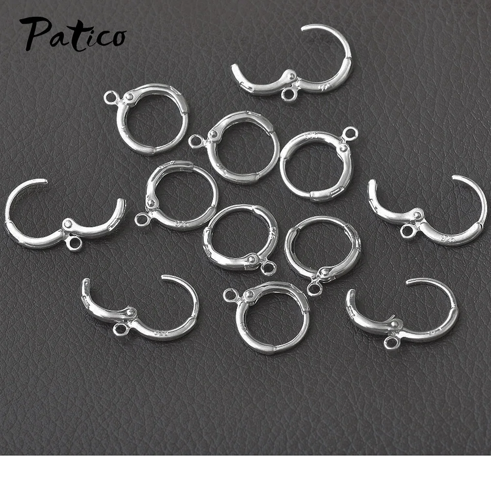 20 Pcs/Lot 925 Sterling Silver Earrings Hooks Jewelry Accessories Earring Making Supplies Bulk Items Wholesale