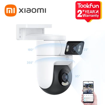 Nova câmera dupla xiaomi outdoor cw500 versão ip66 proteção de segurança cctv detecção ai visão noturna colorida casa inteligente