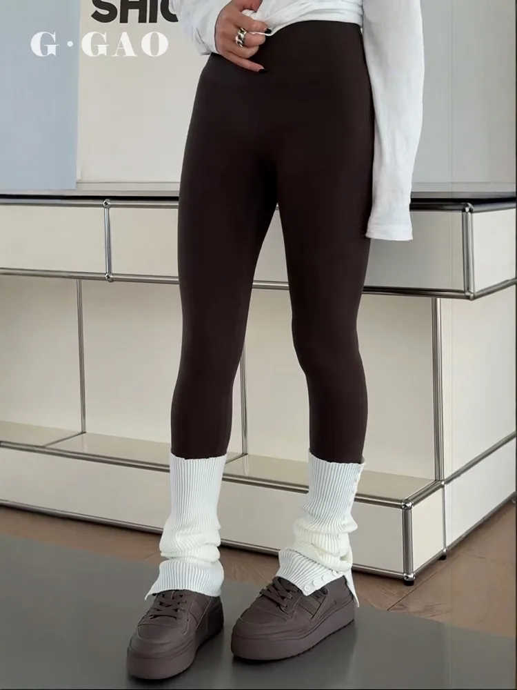 

Брюки для йоги с высокой талией, на подкладке, с эффектом утяжки живота и подтяжки ягодиц, базовый слой, осень-зима, новинка, Poem Lan