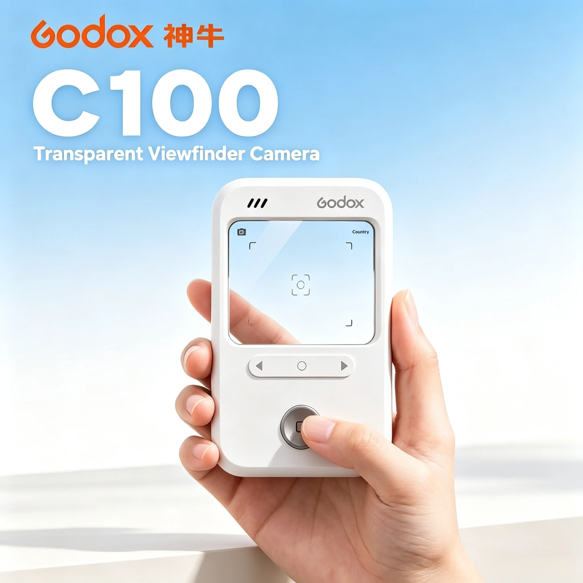Godox C100 Transparent Viewfinder Retro Selfie CCD Camera Portable Vlog Digital Camera For Students Campus Daily Shooting Travel