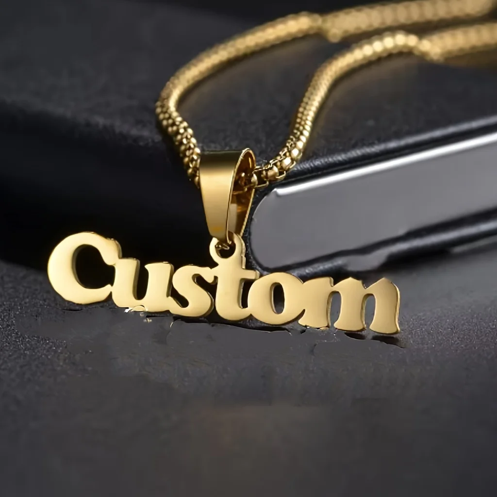 

Customzied Name Necklace For Women Men Fashion Punk Custom Personalized Necklace Stainless Steel Statement Jewelry Couple Gifts