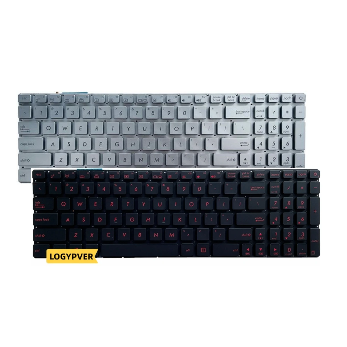 

US Keyboard for Asus N551JB JM Q G551 GL551 GL551J G551J G551JK G551JM G551JW G551JX G551VW Backlit Laptop English Black Silvern