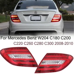 For Mercedes Benz Older 2007-2012 Year W204 Taillights Upgrade To New C Class Tail Lights 2012-2014 Rear Lamps Car Auto Parts