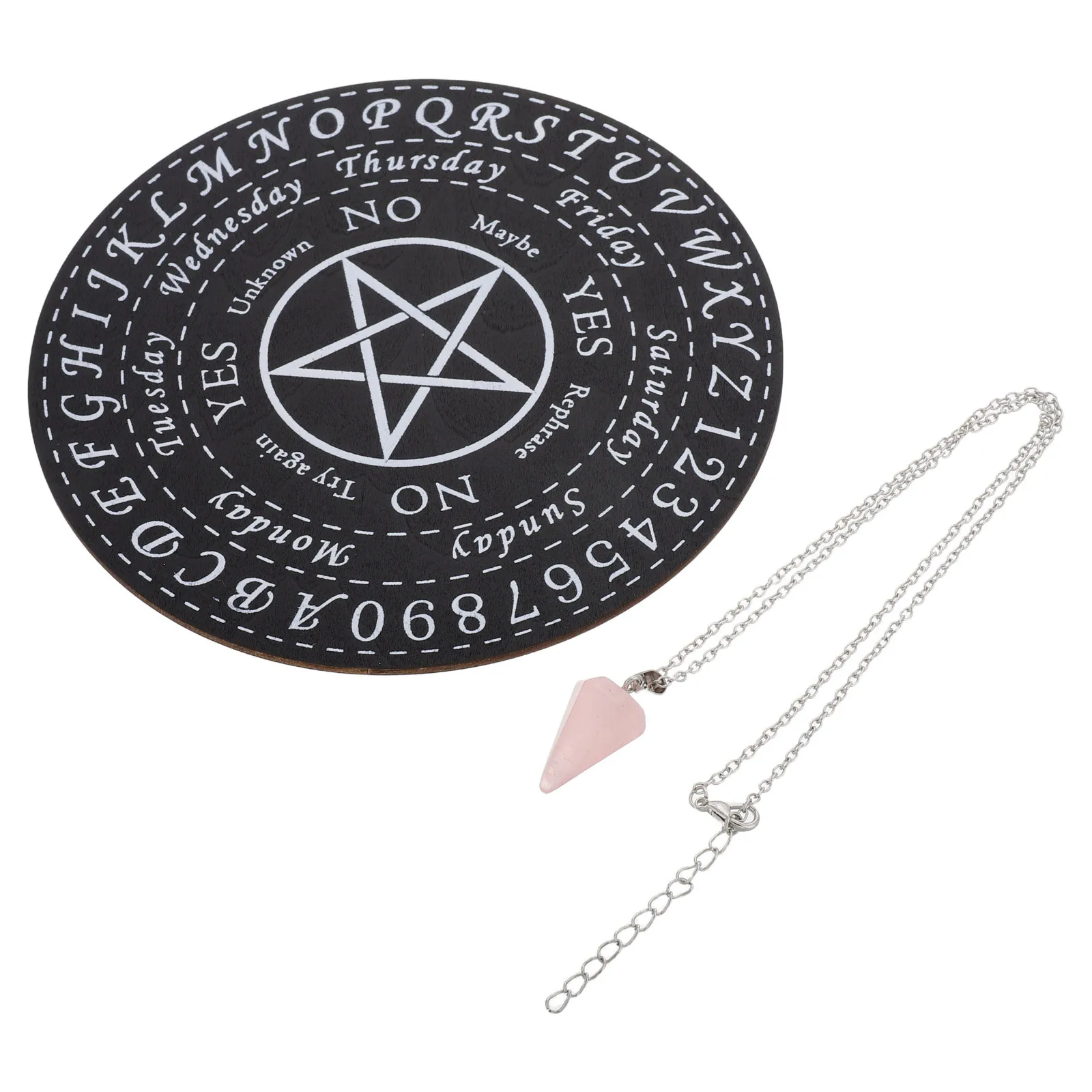 

1 set 1 Set Of Wooden Divination Desk Board For Meditation Home Decor Pendulum Answer Board Hanging Ornament Crafts