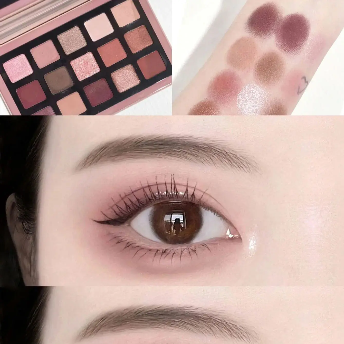 TINGPHE Vintage 15-kolorowa patelnia do brązowania zimny odcień cementowy szary cień do powiek Pan Student niedrogi kolor ziemi brokat różowy makijaż