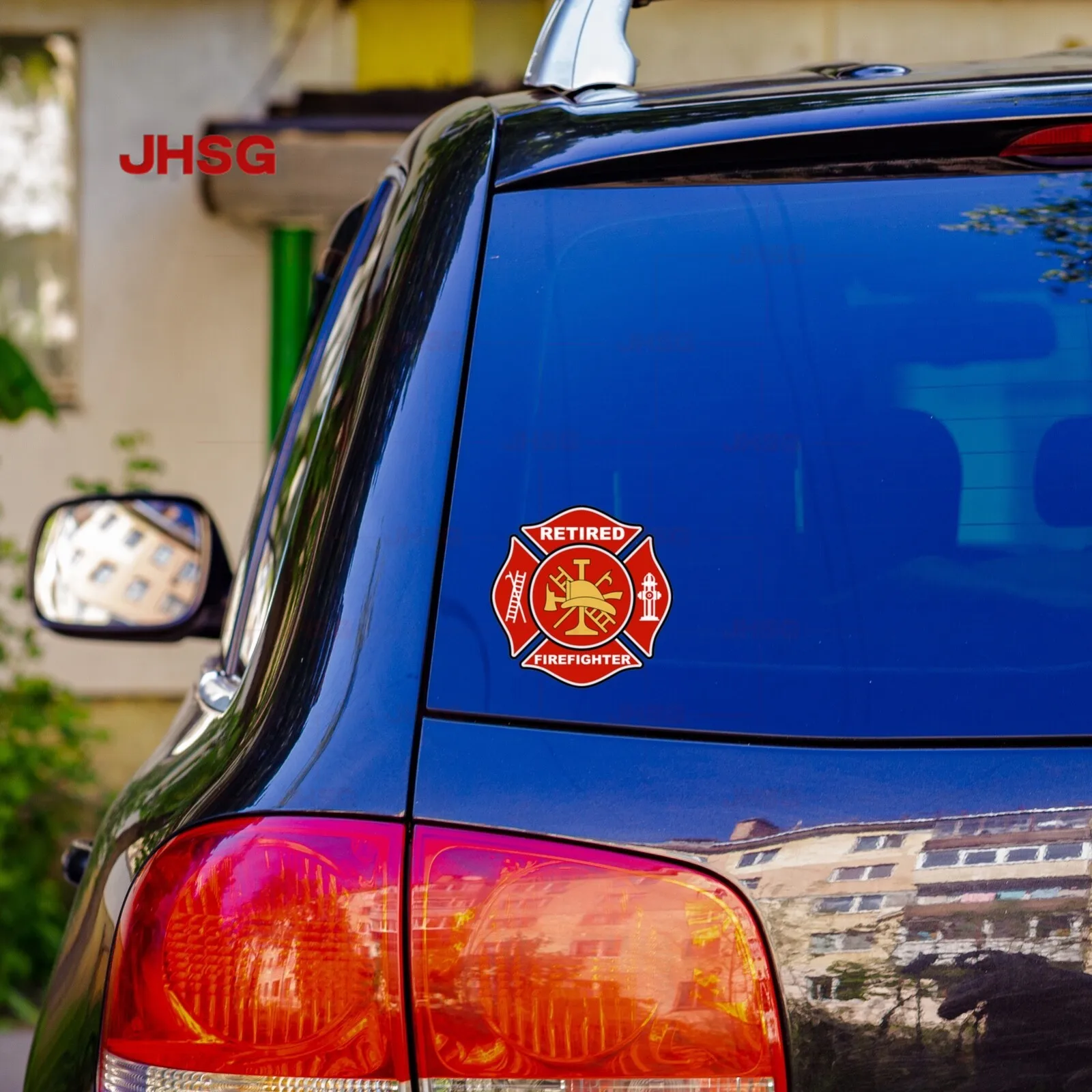Retired Firefighter Sticker Malta Cross Vinyl Decal Fire Department First Responder