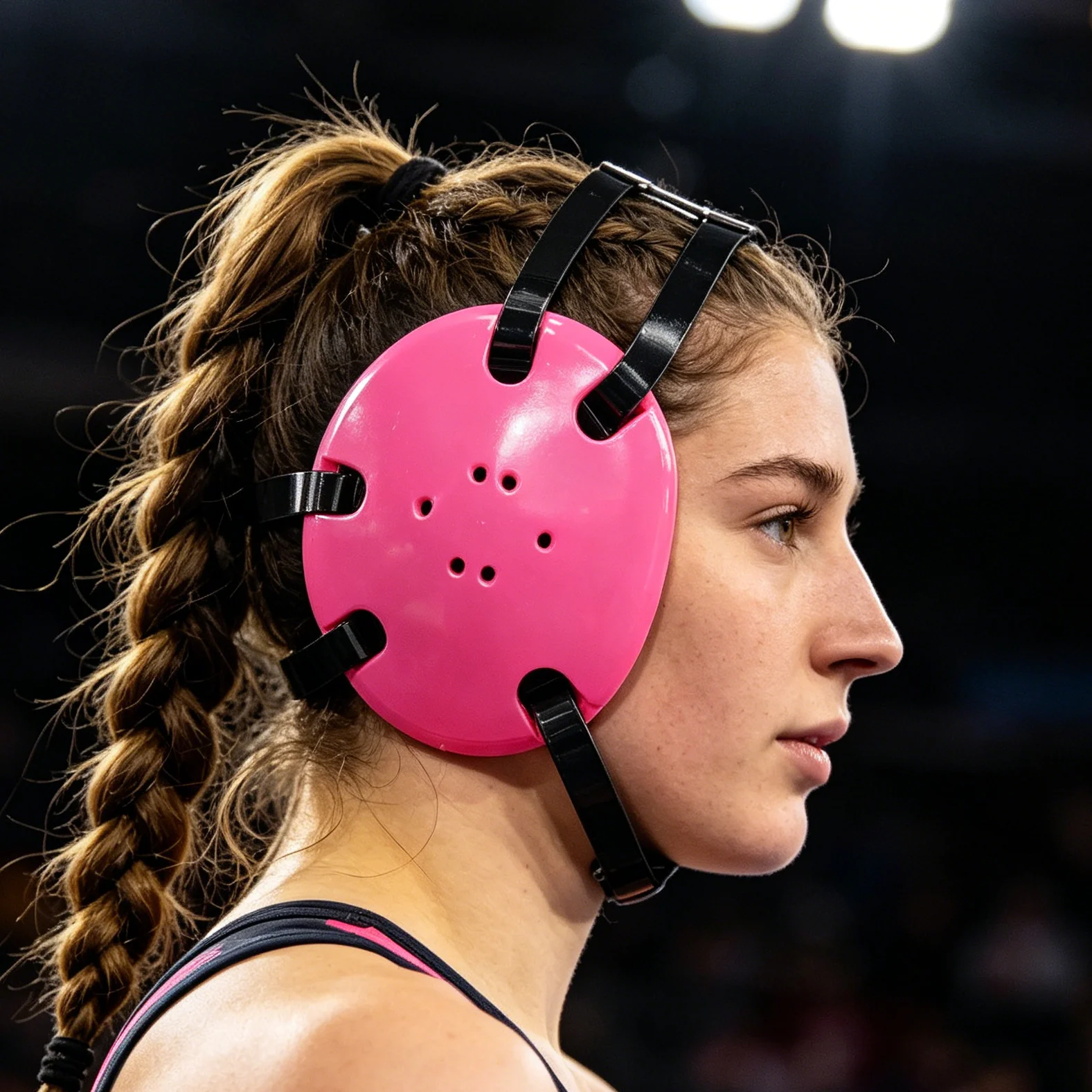 Wrestling-Kopfschutz mit Kinnpolster, Ohrenschutz, sechs Löchern, mehrfarbig (Erwachsene & Jugendliche) – Detail 4