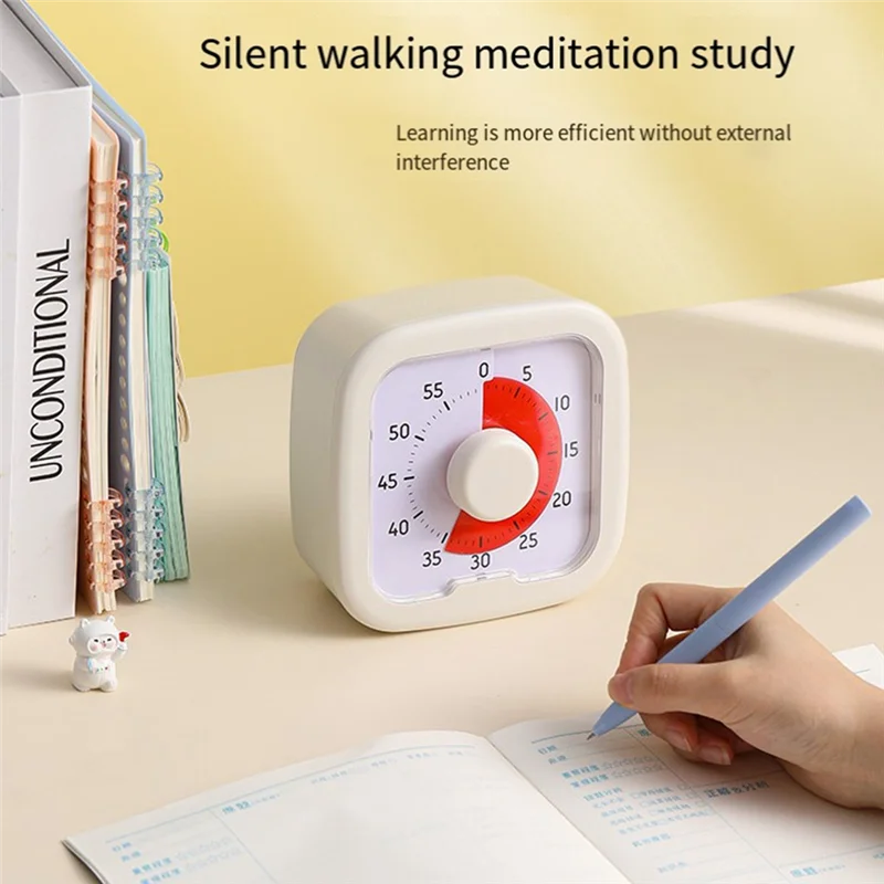 

New-Silent Visual Timer 60-Minute Stopwatch Alarm Clock Countdown Timer With Stand Visualization Kitchen Cooking Timer