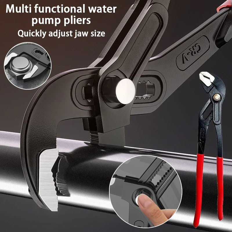 Multi Functional Quick Clamping Pliers, Large Opening 7-inch/10 Inch/12 inch Adjustable Pipe Pliers, Eagle Beak Water Pump