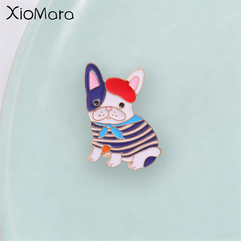 Cute French Bulldog Enamel Pin, French Style Beret Puppy Brooch, Dog Lover Badge, Fashion Accessory, Gift for Pet Fans