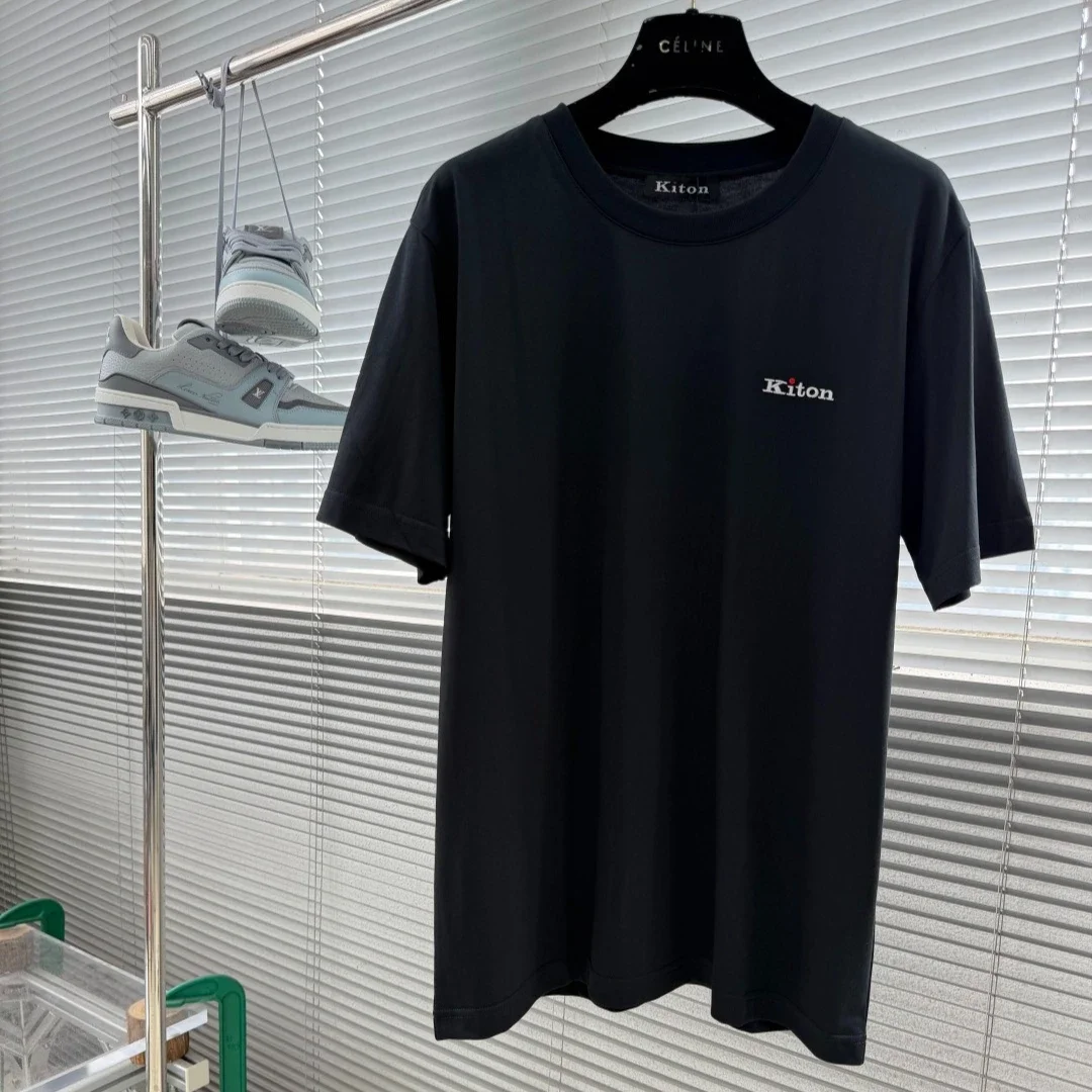 Kiton 26ss summer new cotton + Sorona fabric, comfortable and breathable fashion casual round neck short-sleeved T-shirt