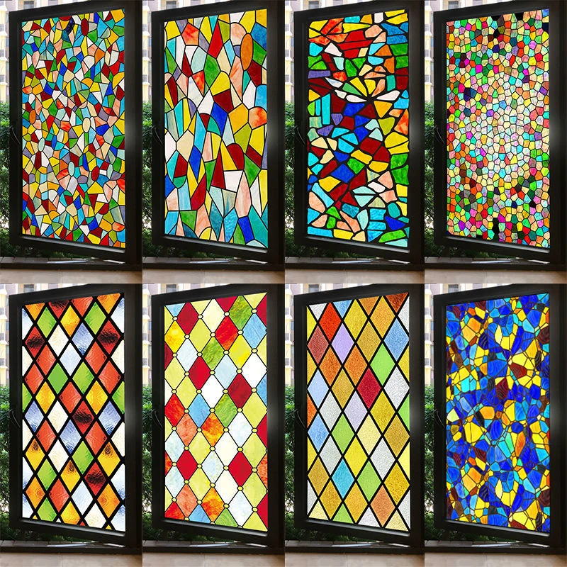 Window Privacy Film Self-adhesive Static Clings 3D Decorative Flower Window Film Stained Pvc Glass Window Stickers For Home