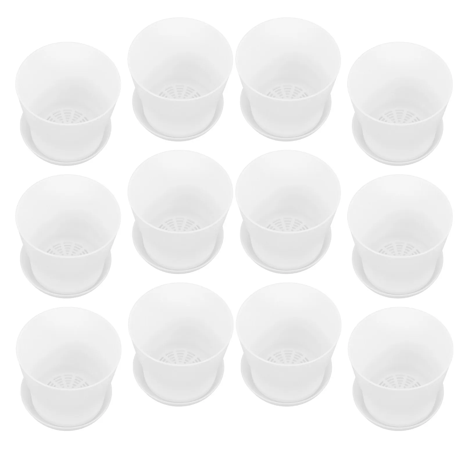 1Set White Plastic Orchid Flower Pots Set Ventilated Breathable Planting Containers for Succulents Indoor Garden Nursery
