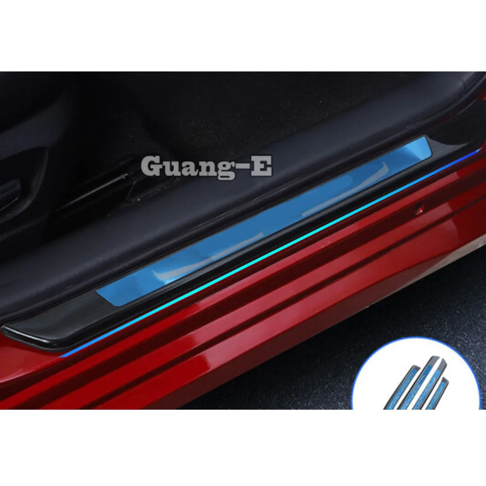 For Toyota Avalon XX50 2019 2020 2021 2022 2023 2024 Stick Stainless Pedal Door Sill Scuff Plate Cover Outside Threshold 4PCs view 2