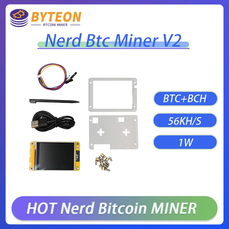 Crypto Solo Mining Machine Nerd Miner V2 2.8 Inch Display Bitcoin Micro Miner 55KH/S Hashrate Lotto Machine btc miner
