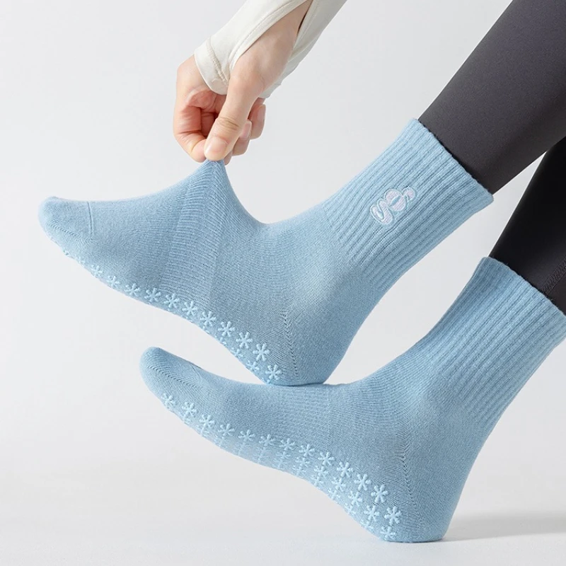 Cotton Ballet Style Yoga Socks Women's Anti Slip Professional Pilates Socks Dance Fitness Aerobics Trampoline Sports Socks