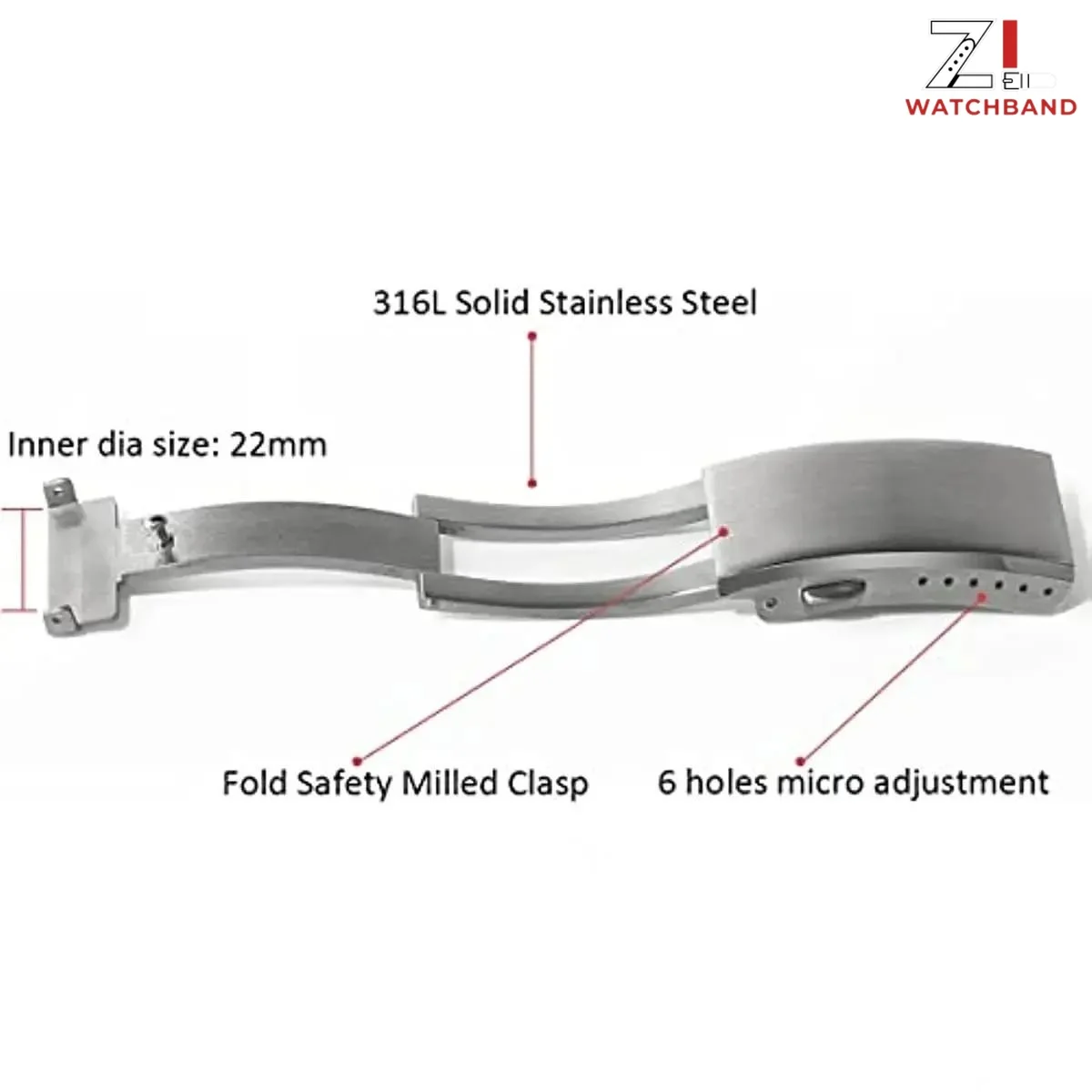 Stainless Steel Extended Fold Solid Watch Buckle for Seiko Double Push Safety Milled Clasp 18mm 20mm 22mm Silver Watchband Clasp image 5
