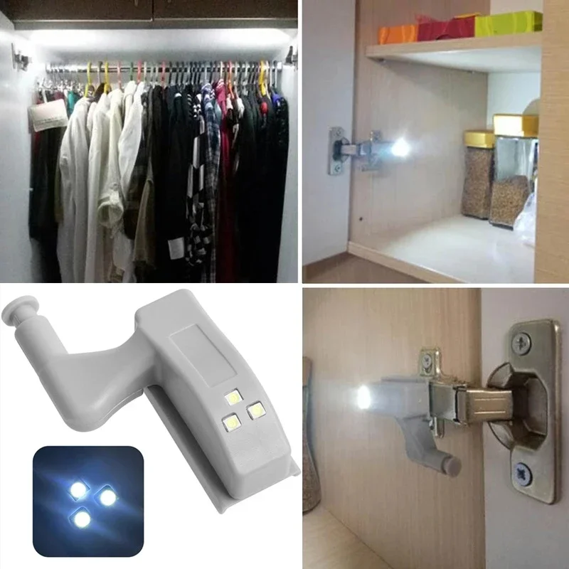 10/1pc LED Inner Hinge Lamp Under Cabinet Lights Universal Wardrobe Cupboard Sensor Lights for Bedroom Kitchen Closet Night Lamp